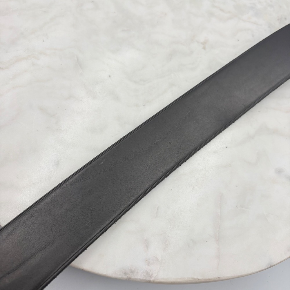Polo Ralph Lauren Leather Belt Womens XL Black Silver Roller Buckle Classic CBK - Picture 8 of 12